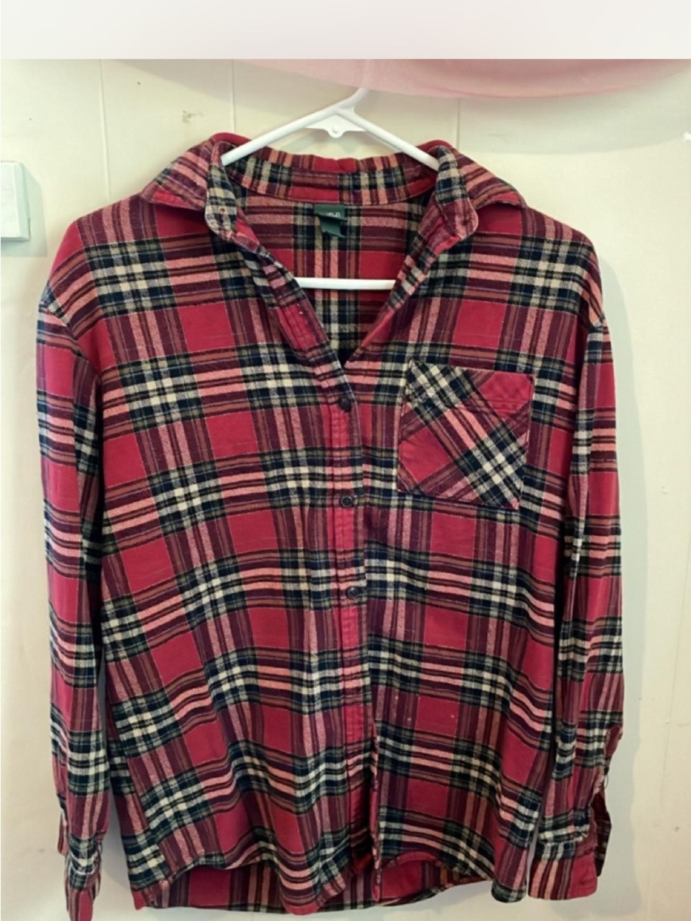 Women’s Red Plaid Button-Up Shirt